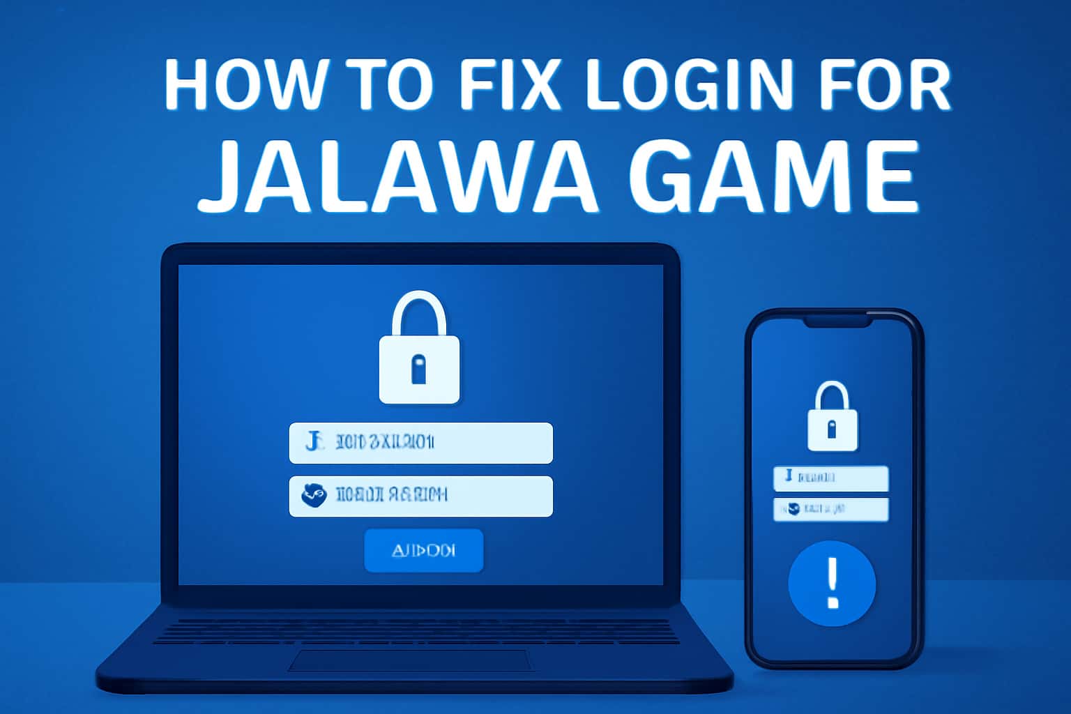 Informational scene about fixing login issues for Jalawa Game.