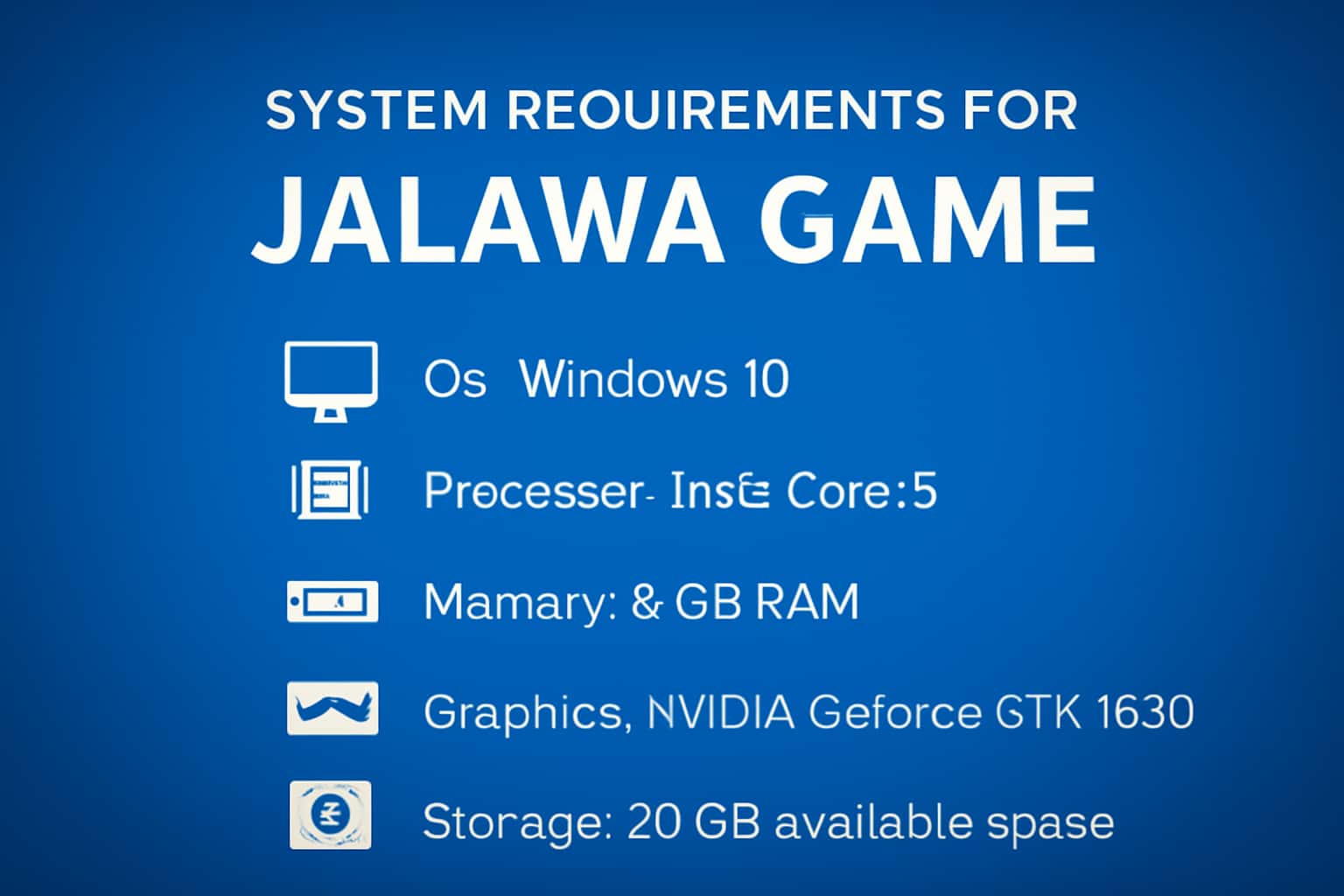 Informational image about the system requirements for Jalawa Game.