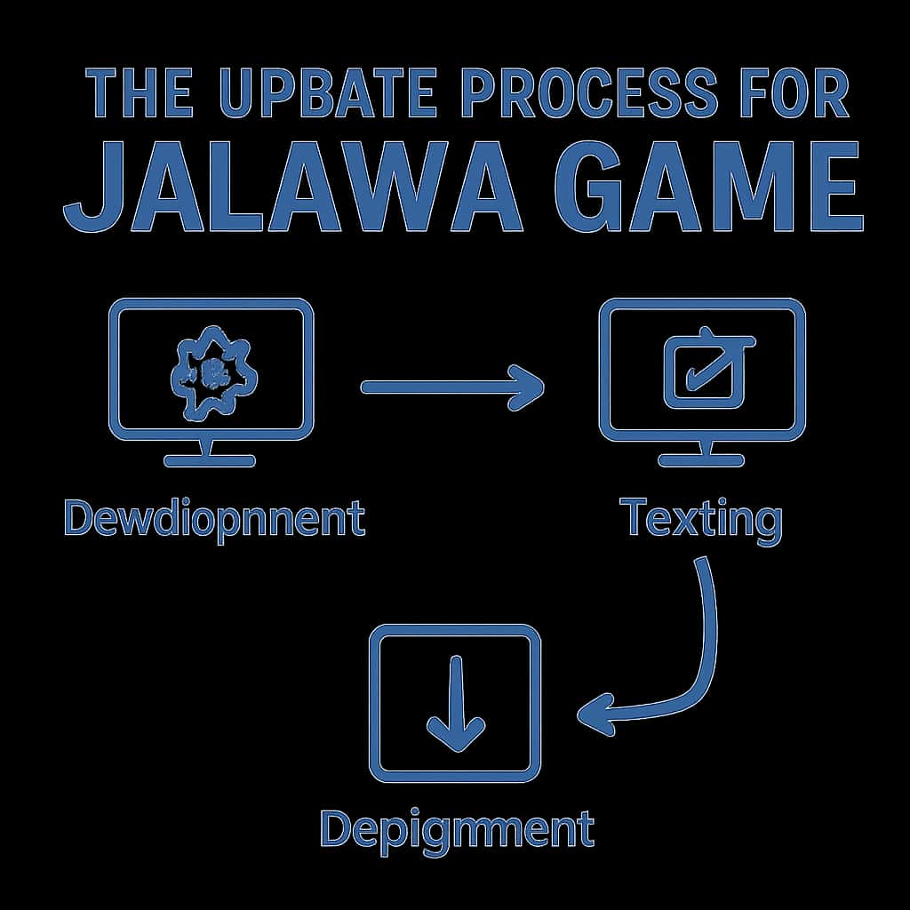 Illustration detailing the steps involved in updating Jalawa Game.