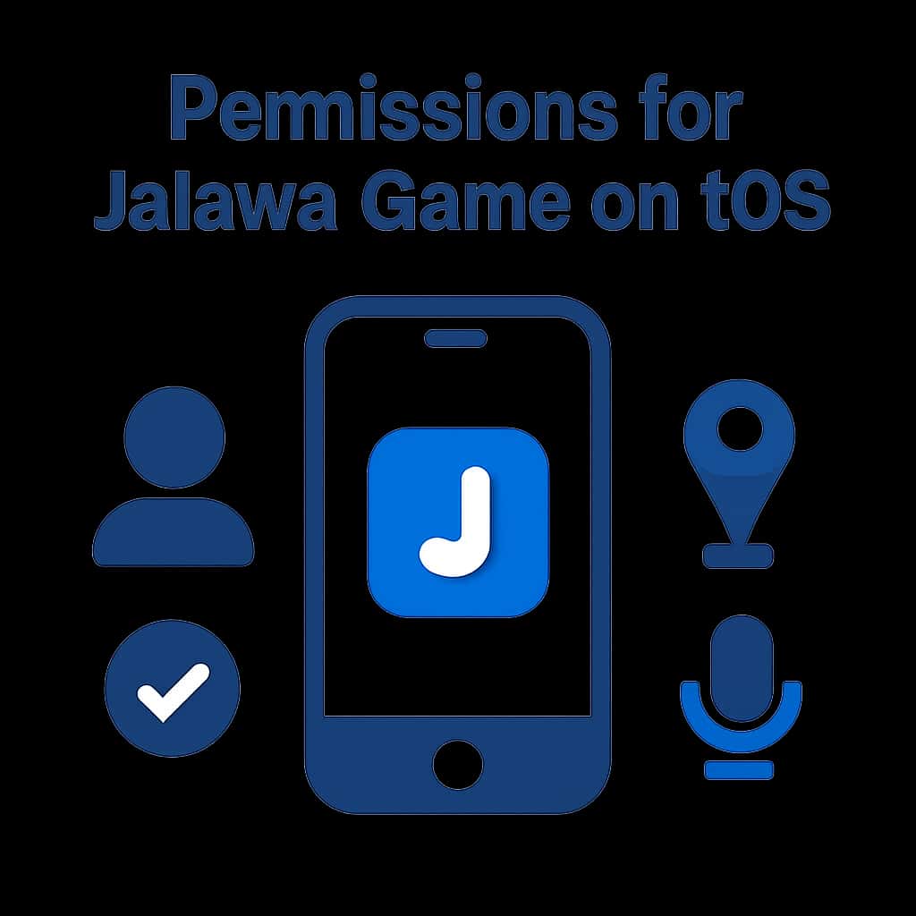 Illustration detailing permissions needed for Jalawa Game on iOS.