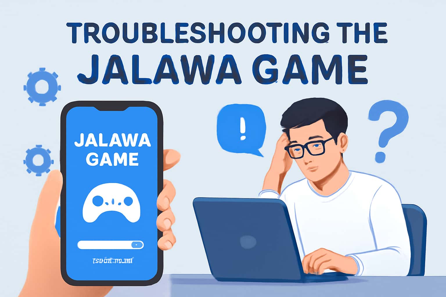 Informational scene for troubleshooting the Jalawa Game app.