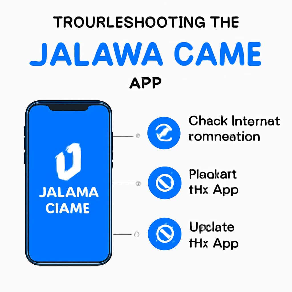 Illustration explaining troubleshooting steps for Jalawa Game.